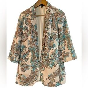 Express Blazer - Paisley Print - Women’s Size Small Petite - 3/4 Sleeve